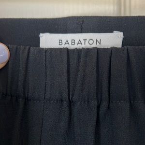 BABATON white-striped, tapered pants with pocket.